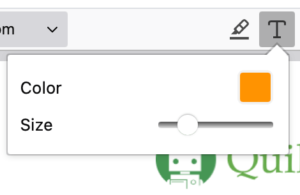 Screenshot of QuillBot’s PDF editor text tool
