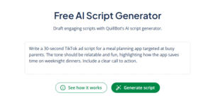 script generator prompt example for TikTok ad