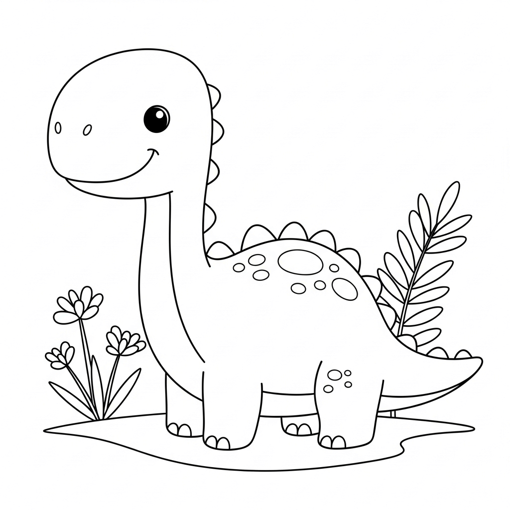 Ausmalbild von einem Baby-Dino