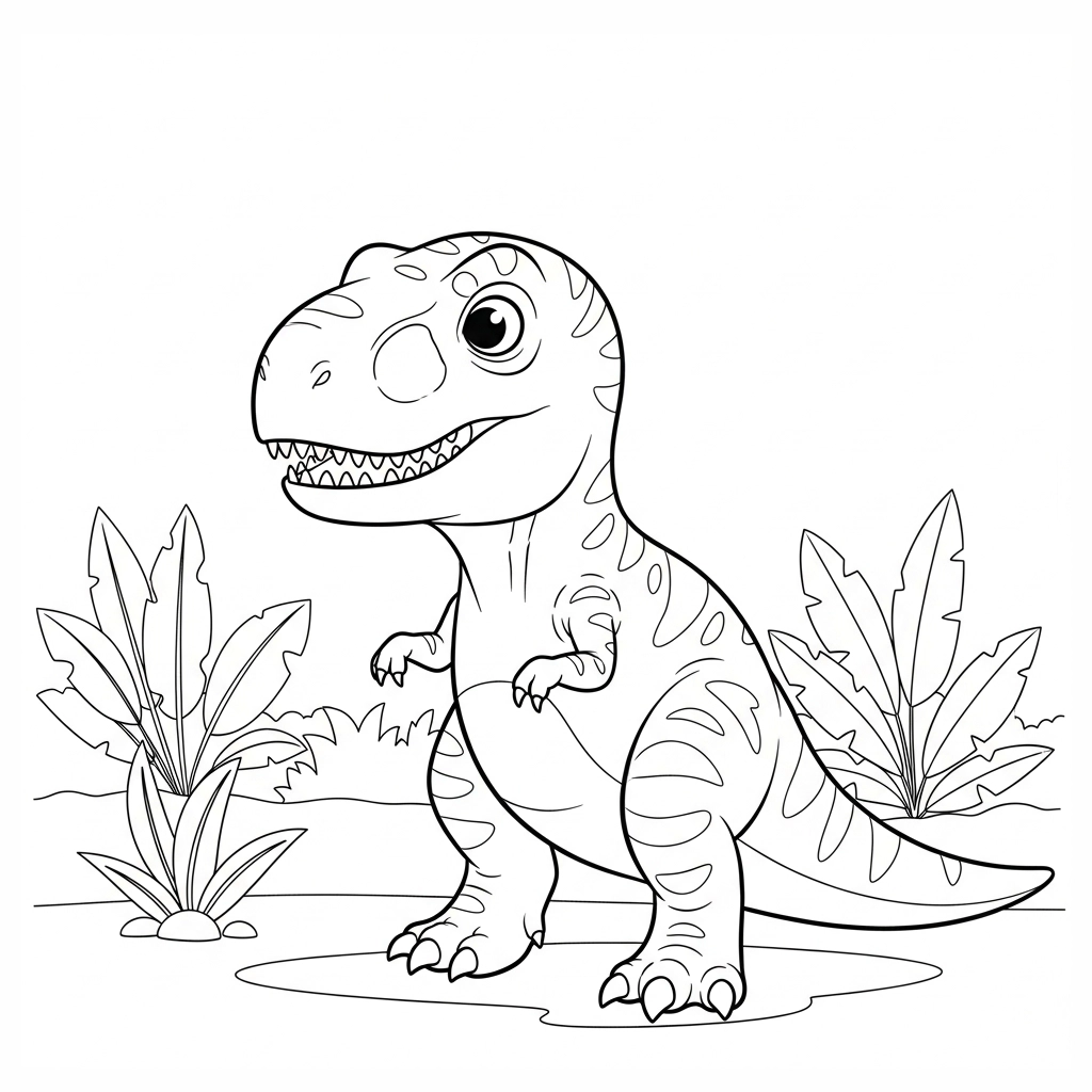 Ausmalbild von einem Baby-Dino