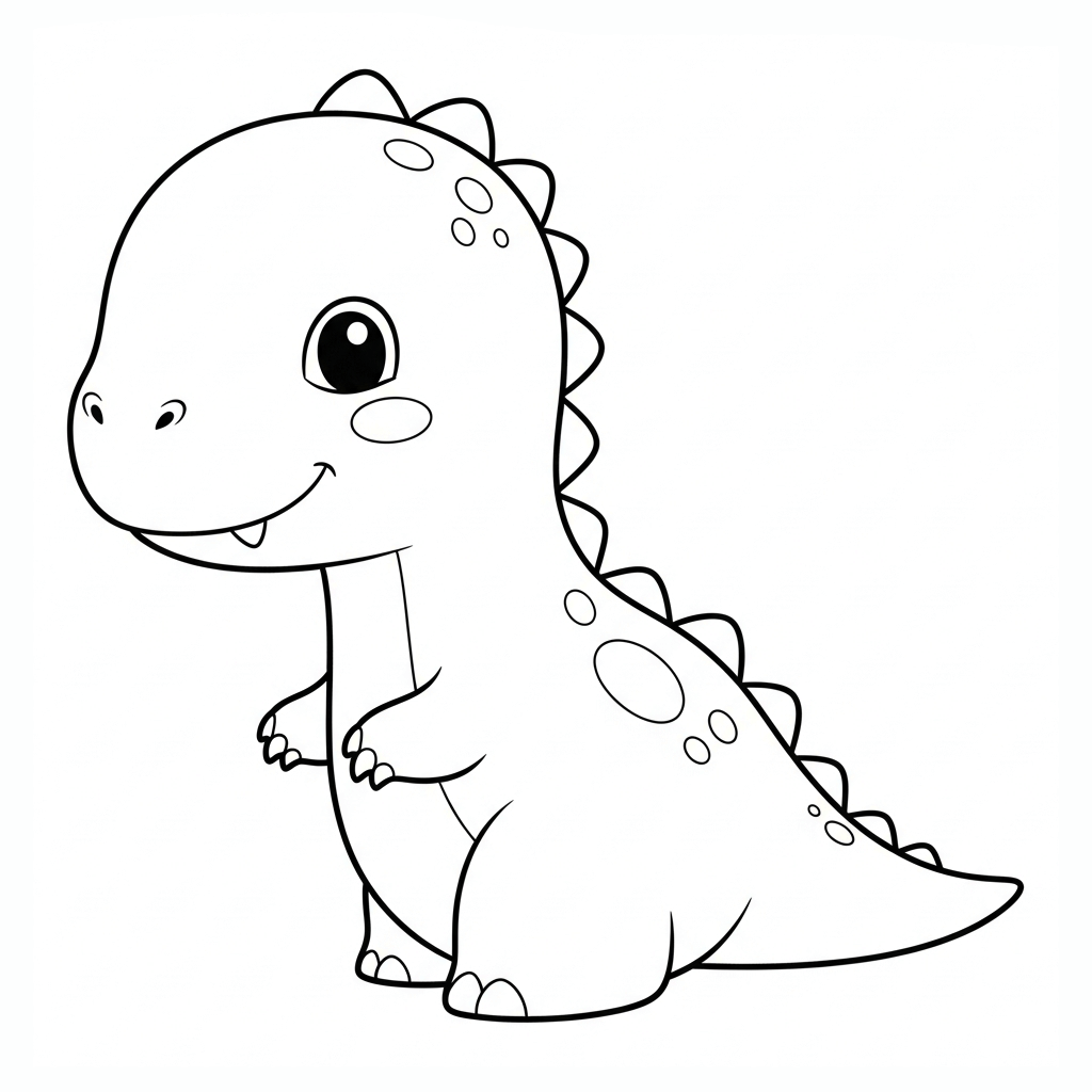 Ausmalbild von einem Baby-Dino