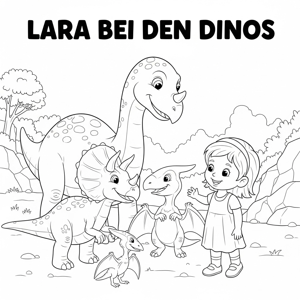 personalisiertes Dino-Ausmalbild