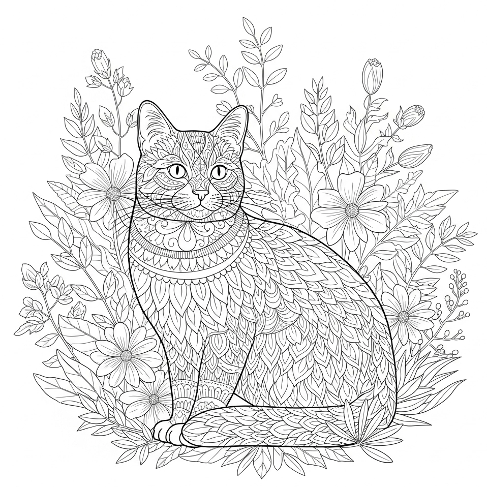 Katzen-Ausmalbild-16