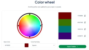 Dark maroon color using color wheel