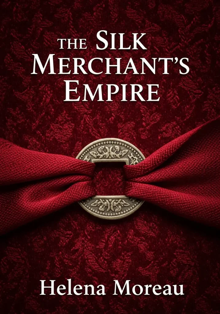 An AI-generated book cover for a historical fiction novel about a silk merchant