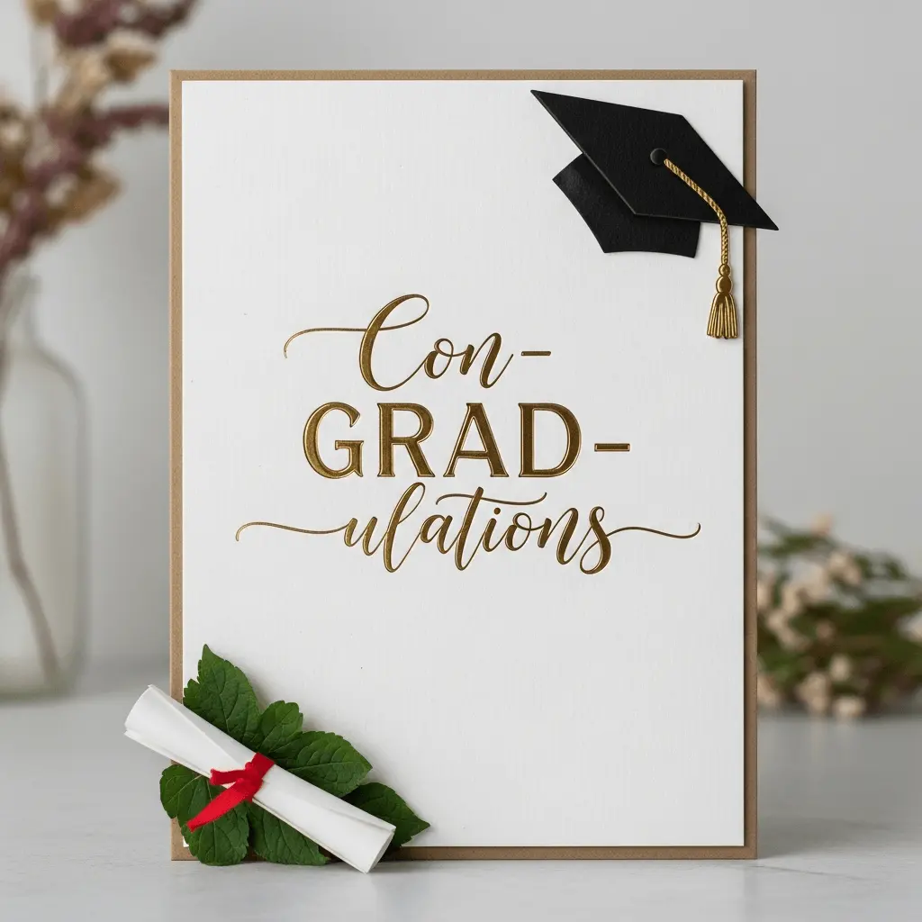 a graduation card that says con-grad-ulations!