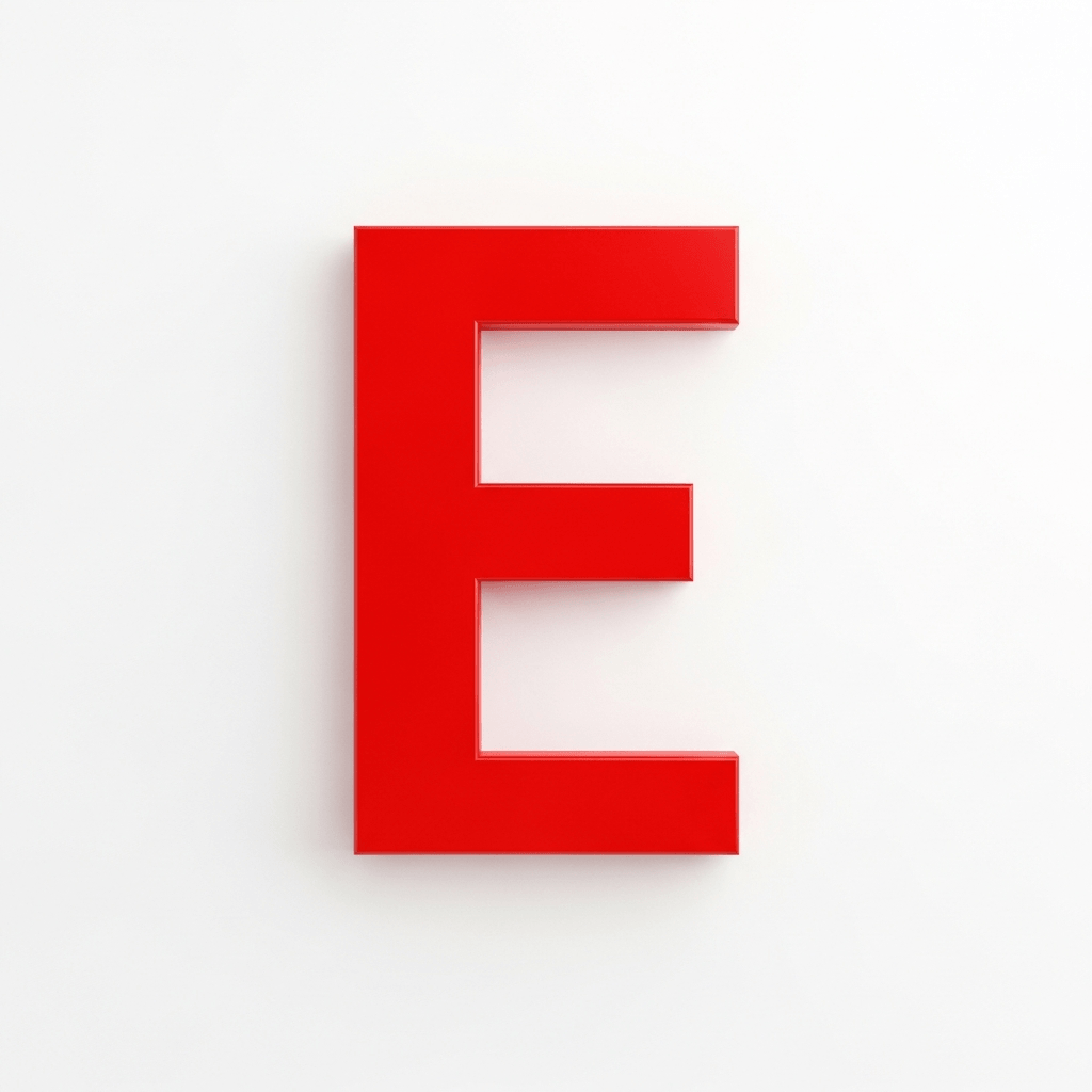 lettre E rouge